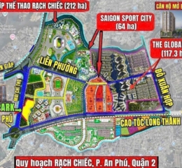 BÁN NỀN ĐẤT (5X16M) DỰ ÁN NAM RẠCH CHIẾC 30HA, P. AN PHÚ, TP. THỦ ĐỨC - GIÁ 23 TỶ SỔ ĐỎ