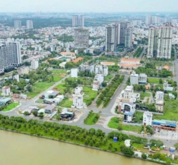 BÁN ĐẤT MẶT TIỀN LÊ HIẾN MAI DỰ ÁN HUY HOÀNG (DT 107,5M2) XÂY CAO TẦNG, LG 20M - 0989373766