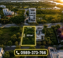 Bán đất biệt thự lô E khu Thủ Thiêm Villa, diện tích 13,5x26m góc 2MT hướng Đông (0989373766)