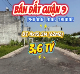 Chỉ 3,6 tỷ - 62m2 đất Long Trường - Trường Lưu Q9 cũ và nhiều nền cùng khu vực cho khách quan tâm (0989373766)