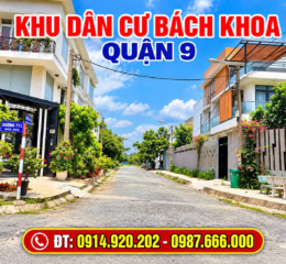 Đất nền dự án Bách Khoa Q9,dt: 7x26, giá rẻ ,tiềm năng , có sổ đỏ, đường 12m, hướng Tây Nam